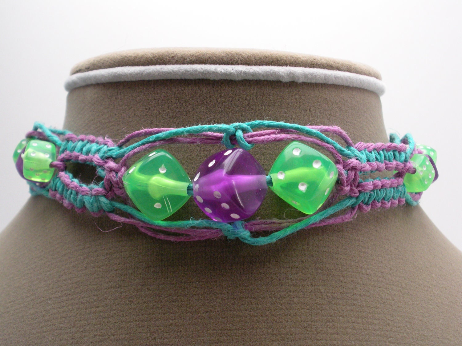 Green and Purple Gamer Choker