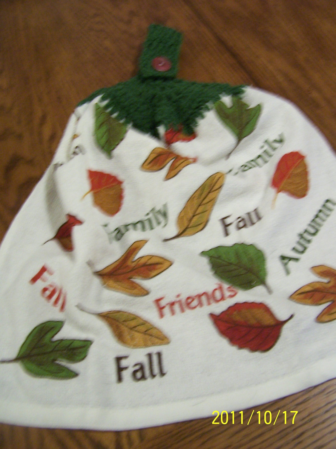 Autumn Leaves Crocheted Kitchen Towel