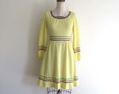 vintage 1970s dress / yellow ( SPORTY PEASANT )