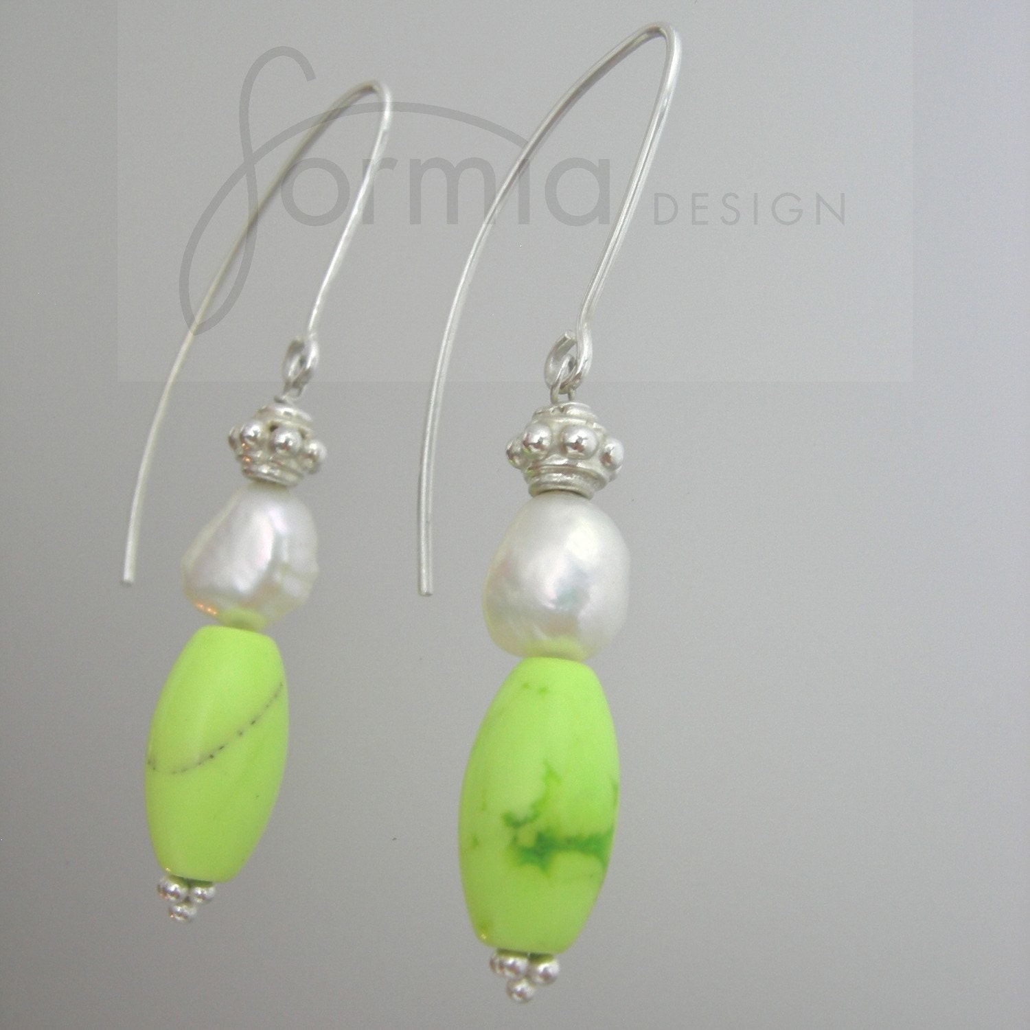 Lime green jasper earrings