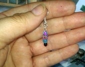 Small Pink & Blue Dangle Earrings