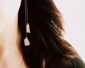 Chain Asymmetrical Earrings Sterling Silver - Urban and Scratched - black sterling silver, brass dangle earrings,