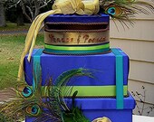 Wedding Card Money Box  Peacock Plumed  Customize