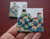 Cats in Canos Painting Sticker
