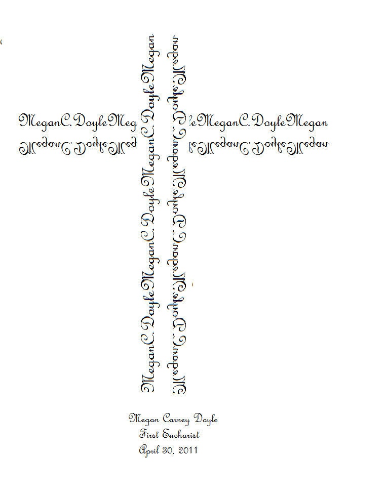 Personalized Cross , Art, Baptism, First Communion
