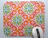 Mouse Pad, Computer Mouse Pad, Fabric Mousepad   Stonecrop Bloom Orange