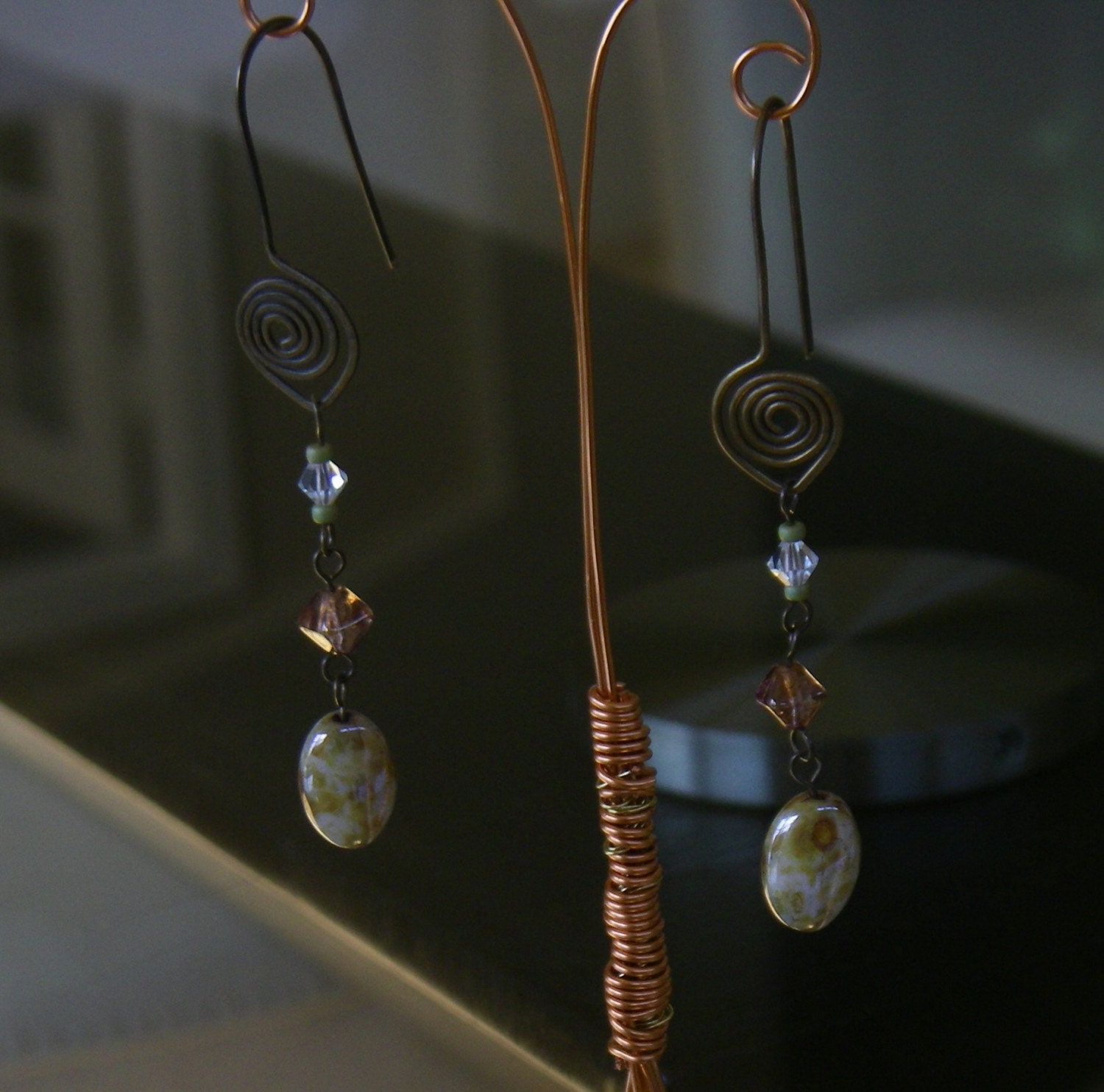 Subdued Green Earrings