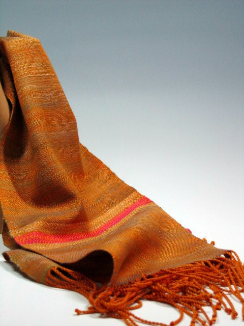 Handwoven Silk and Wool Scarf: Bollywood