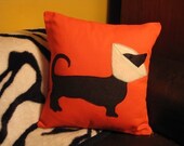 Orange Cone Dog Pillow, Daschund, Weiner dog, doxie, Dotson