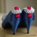 Swalcliffe Marie Antoinette Navy and Pink Pumps