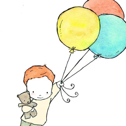 Pretty Handsome Flyboy  red haired 8x10 Children's Art Print
