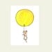 SOARING a baby giraffe and a yellow balloon 8x10 Nursery Art Print
