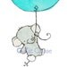 Nursery Art Print 5x7 Flying High  with an Aqua Balloon