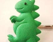 Hair Bobby Pin, Dinosaur Hair Accessory, Paleontology Bobby Pin, Big Green Tyrannosaurus Rex - Florence