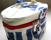 Recycled vinyl billboard - oval make-up / wash case - Med