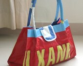 Recycled Banner - shoulder tote - retro doctors bag - Med