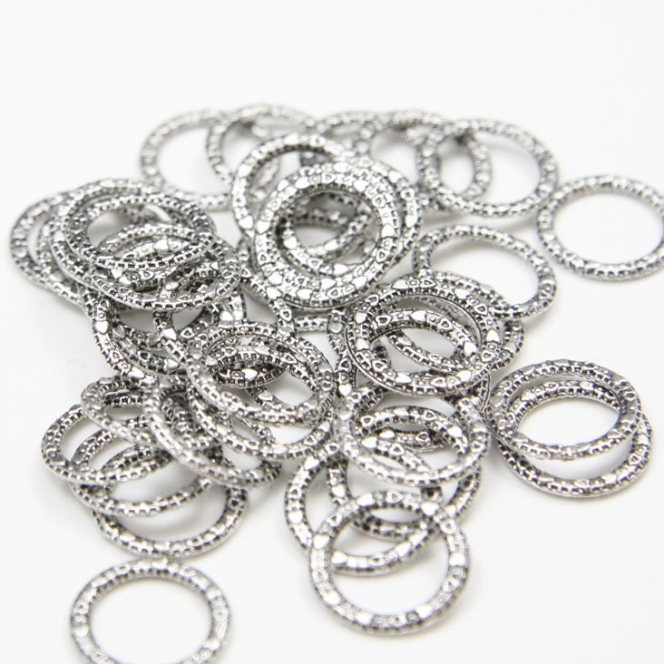 60pcs Oxidized Silver Tone Base Metal Rings-14mm (1Y-B-296)