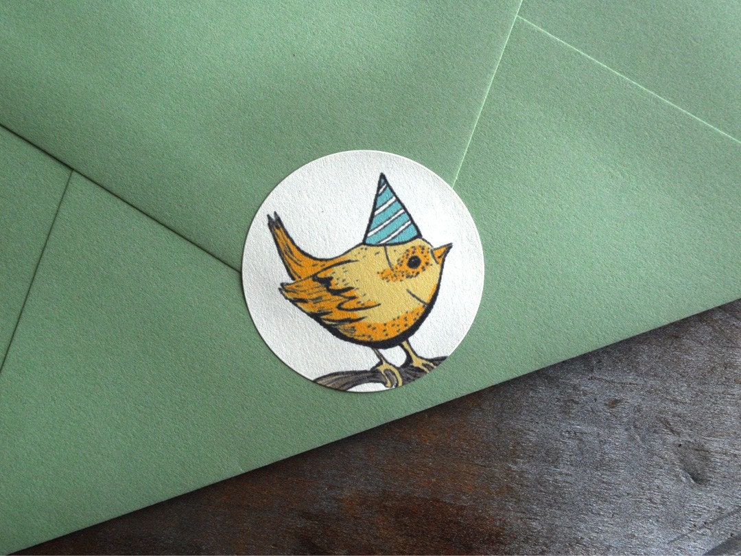 birthday bird, stickers