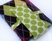 iPod - iTouch - iPhone - PDA - Camera - Cell Phone Sleeve - Case - Holder - Card Holder - Preppy Argyle with Amy Butler Dots