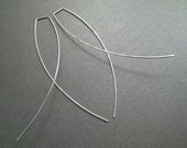 Sterling Silver Earrings - Extra Long - Simple Modern Minimal Earrings