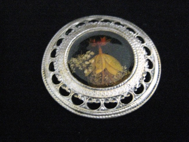 Handmade Jewelry Butterfly Flower Fairy in Silver Tone Metal Brooch/Pin