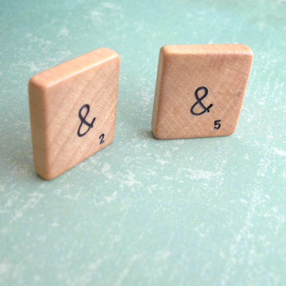 Vintage Blank Scrabble Tile .. Customize your own letter and value .. Hand stamped and inked .. Awesome wedding gift