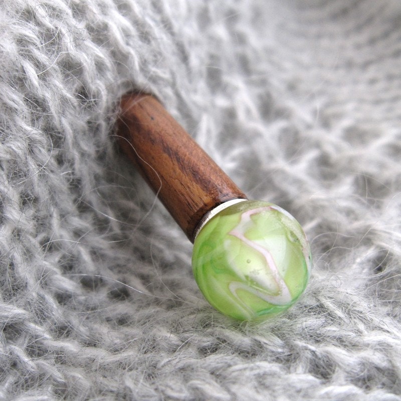 Green Protozoan Shawl Pin/Hairstick
