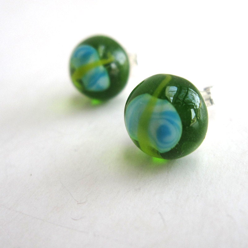 Green Protozoan Earrings