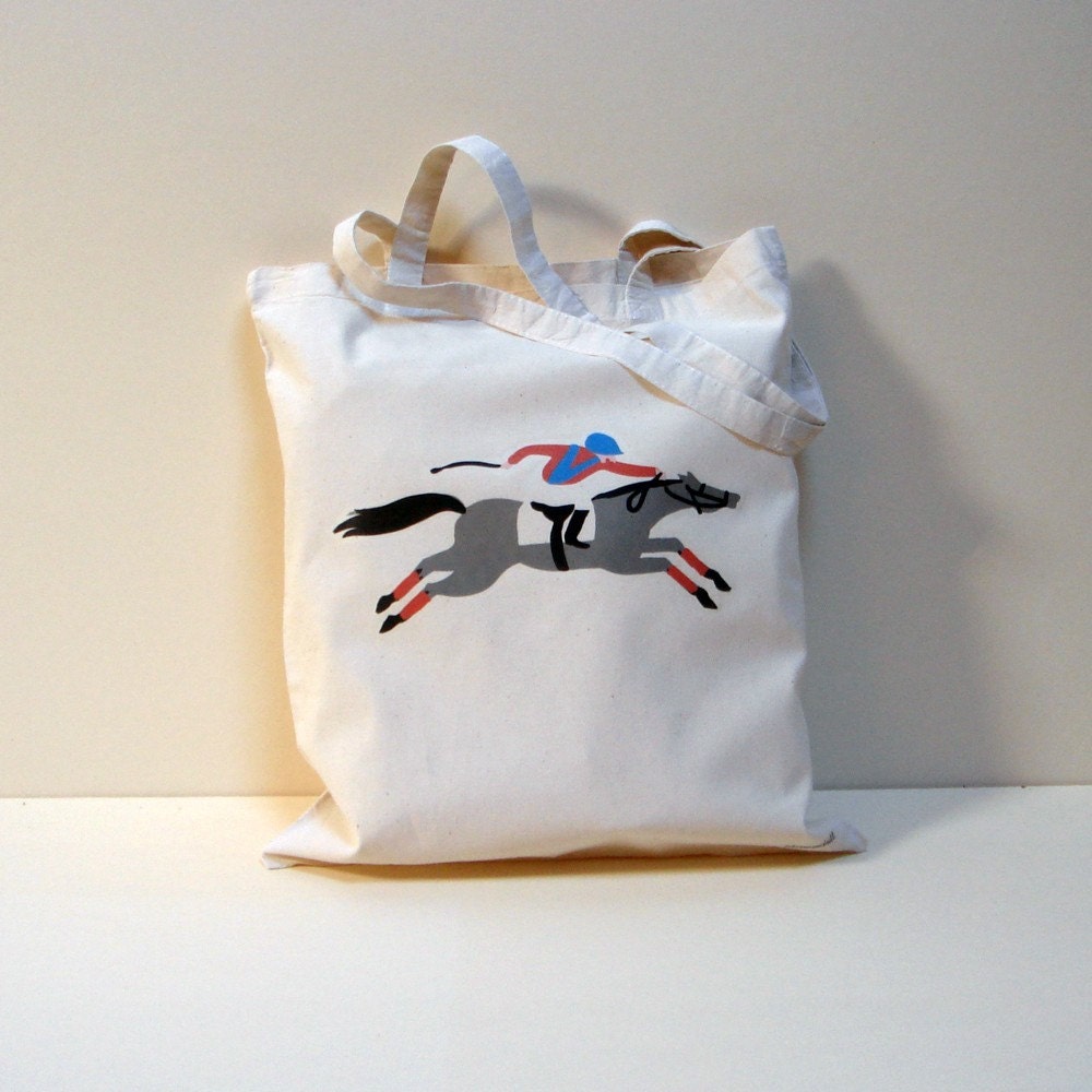 Horse and Jockey / Custom tote bag