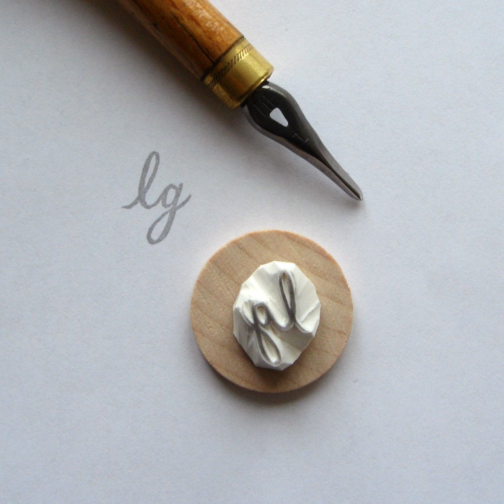 Custom / monogram / handcarved rubber stamp
