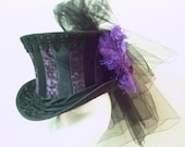 SALE - Salome Top Hat - Purple on Black