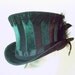 SALE - Mata Hari Top Hat - Green on Black
