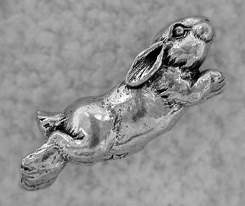Green Girl Studios Jumping Bunny Pewter Bead