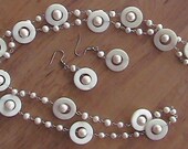 Endless Ocean Silver and Pearl necklace and earring SET