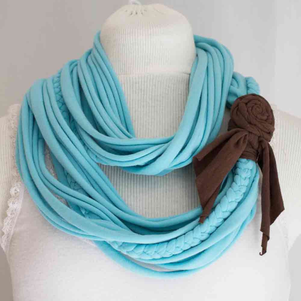 blue flower jersey taffy scarf