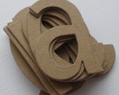 SIMPLE FONT - 63 Lowercase Piece Set - Letters / Heart / Flowers - Raw CHiPBOARD Die Cuts - 2" to 2.5"