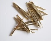 24g  about 50 pieces of vintage raw brass connector bar link 30 mm long make your own chain