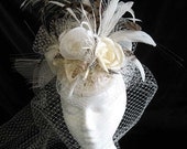 Ivory straw bridal hat/Custom made to order - alicehartcouture Ivory straw bridal hat/Custom made to order - alicehartcouture