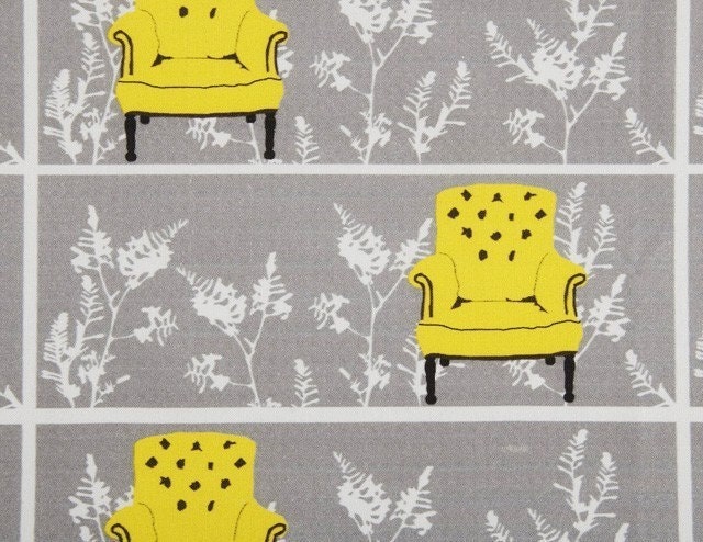 Yellow Grey Fabric