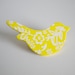 Yellow Lace Wooden Bird Pin Button Brooch