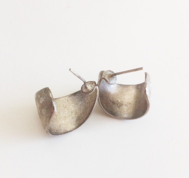 Vintage Silver Open Hoop Earrings