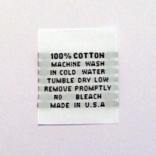 100% Cotton Woven Garment Apparel Care Labels (Package of 100) WS