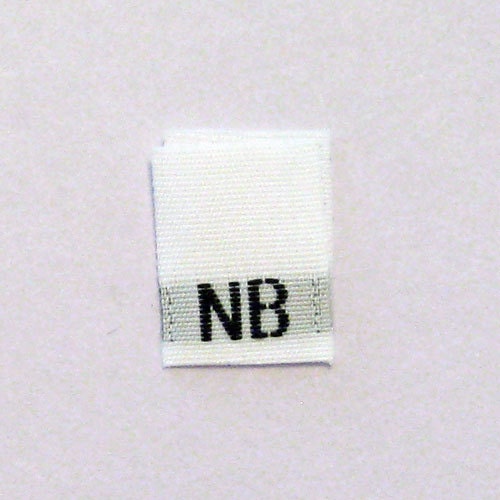 Size NB Newborn Woven Clothing Size Tag (Package of 50)