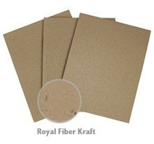 250 Sheets - Full Ream - Royal Fiber Brown Kraft Card Stock - 80 lb - 8.5 x 11