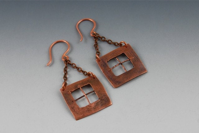 Copper Window Earrings