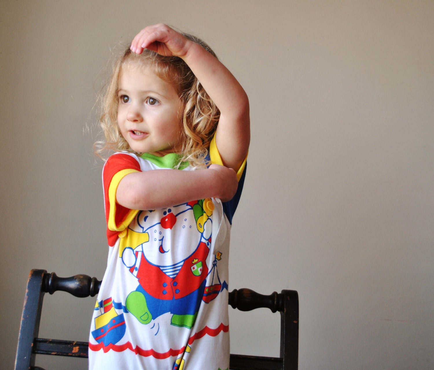 ON SALE........1980s NOS Primary colored Playsuit, size 12-18 months