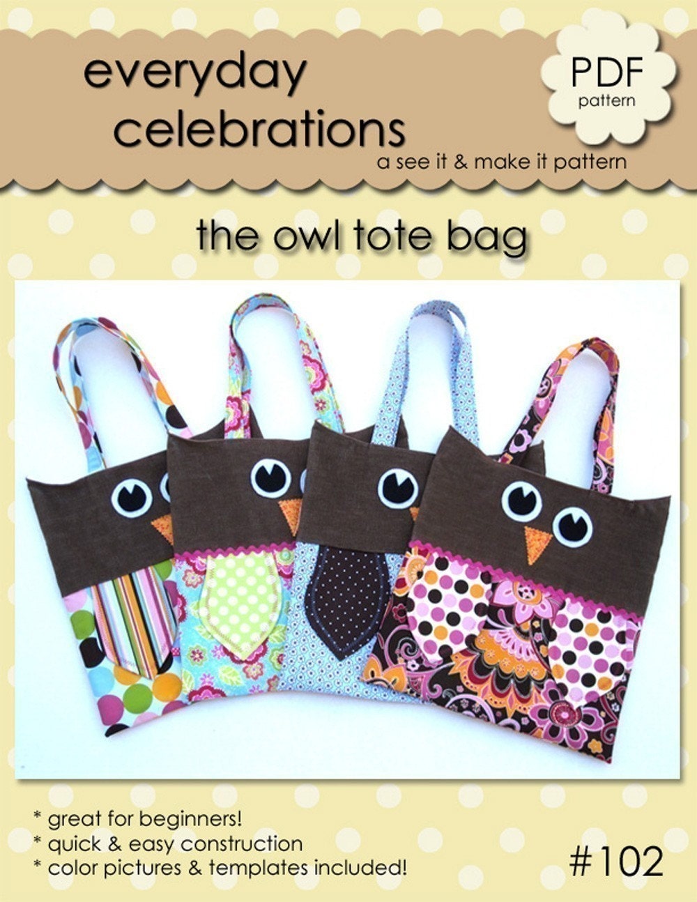 Owl Tote - PDF Pattern