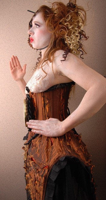 Steampunk FUCNTIONAL CLOCKWORK Corset and Pannier