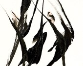 Black and White Fine Art Print The Dance -Ballet Minimalist Line Abstract Dancing Figurative