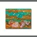 Turquoise Orange Abstract Painting Tropicana -Sea Green Ocean Tropical Water Beach Decor Contemporary Nautical